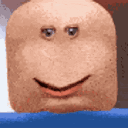 A Close Up Of A Potato 'S Face With A Smile On It . GIF