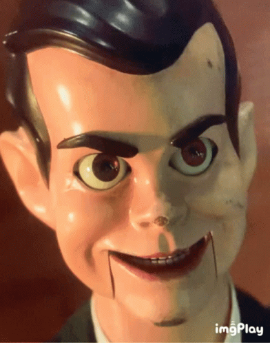 A Close Up Of A Puppet 'S Face With The Words Imgplay Visible Below It GIF