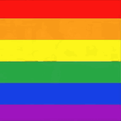 A Close Up Of A Rainbow Flag With A Blurred Image Of A Person In The Background . GIF