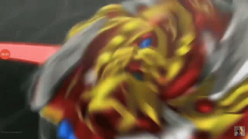A Close Up Of A Red And Gold Cartoon Character With A Timer Displayed On The Bottom . GIF