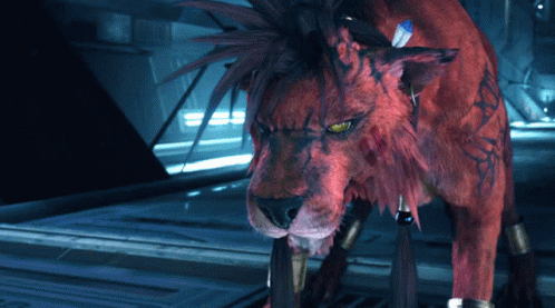 A Close Up Of A Red Animal With A Tattoo On Its Chest GIF