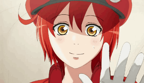 A Close Up Of A Red Haired Anime Character GIF