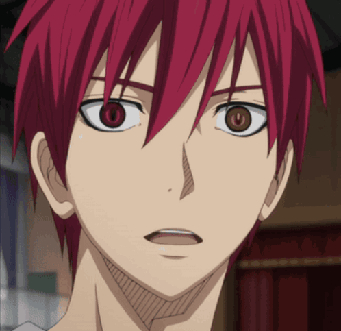 A Close Up Of A Red Haired Anime Character With Brown Eyes GIF