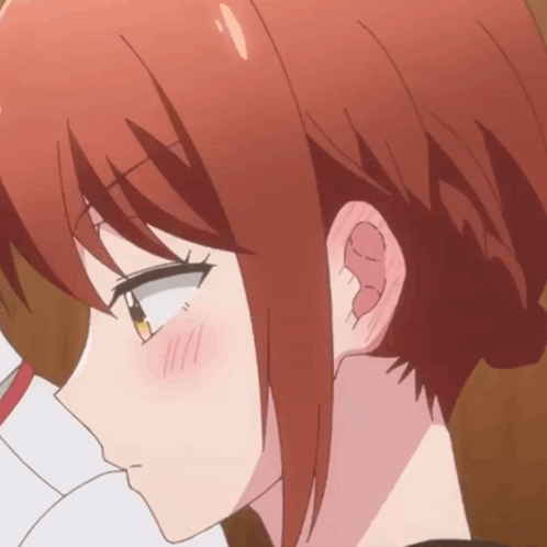 A Close Up Of A Red Haired Anime Girl 'S Face GIF