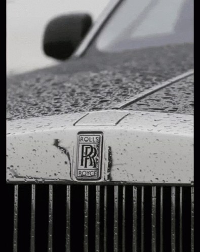 A Close Up Of A Rolls Royce Emblem On The Front Of A Car GIF