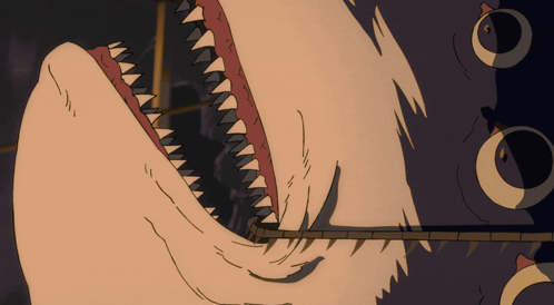 A Close Up Of A Shark 'S Mouth With Teeth GIF