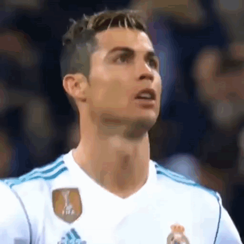 A Close Up Of A Soccer Player 'S Face During A Soccer Match . GIF