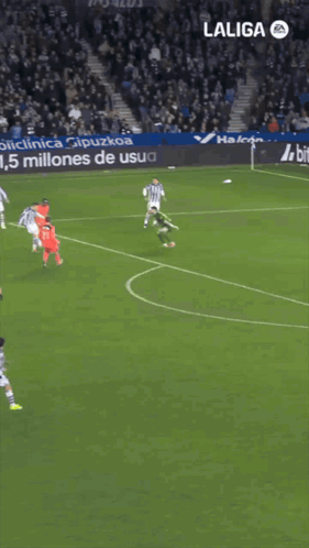A Close Up Of A Soccer Player 'S Face Wearing A Laliga Jersey GIF