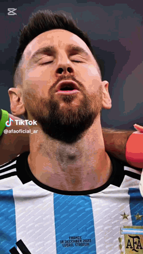 A Close Up Of A Soccer Player 'S Face With A Tiktok Watermark GIF
