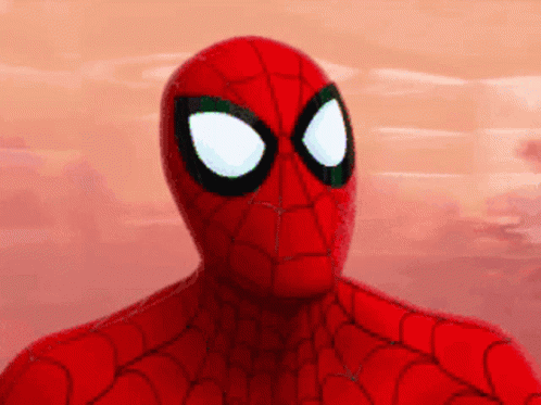 A Close Up Of A Spider Man 'S Face GIF