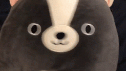 A Close Up Of A Stuffed Animal With A Dog Face GIF