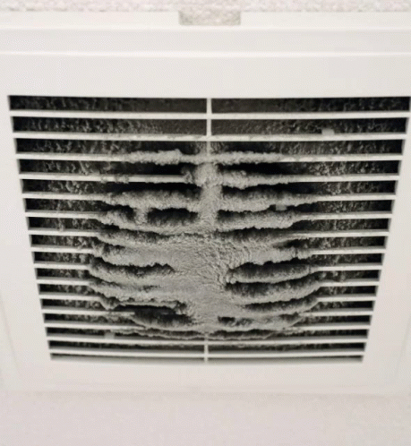 A Close Up Of A Very Dirty Air Vent GIF
