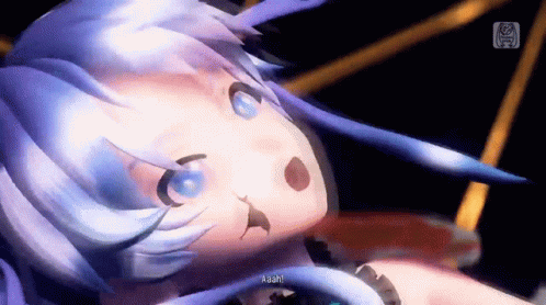 A Close Up Of A Video Game Character With A Surprised Expression On Her Face . GIF