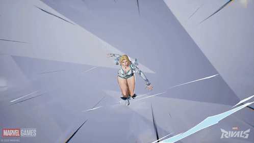 A Close Up Of A Woman 'S Breasts In A Marvel Games Advertisement GIF