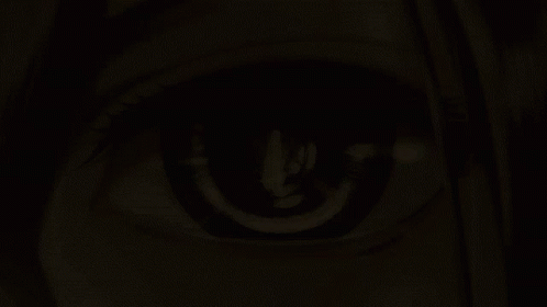 A Close Up Of A Woman 'S Eye With A Candle Reflection In It GIF
