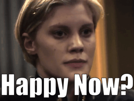 Woman's Face With Happy Now Text GIF
