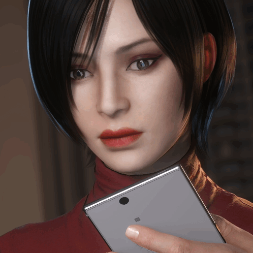 Close Up Of Woman's Face Holding Cellphone GIF