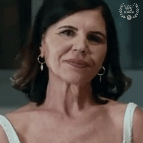 Close Up Of Woman's Face With Laurel Wreath GIF