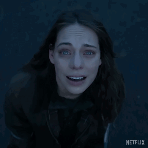 Close Up Of Woman S Face With Netflix Logo GIF