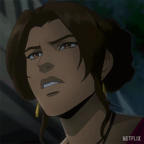 A Close Up Of A Woman 'S Face With A Netflix Logo On The Bottom GIF