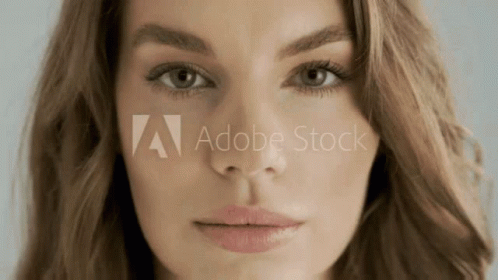 Woman Face With Adobe Stock Text GIF