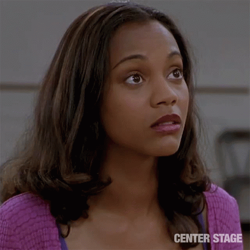 A Close Up Of A Woman 'S Face With Center Stage Written On The Bottom Right GIF