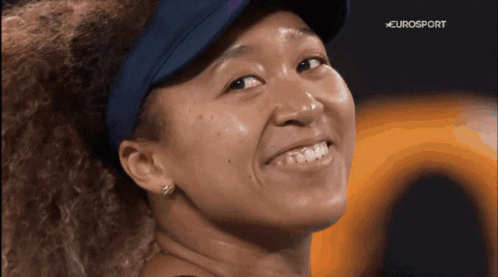 A Close Up Of A Woman 'S Face With Eurosport Written In The Corner GIF