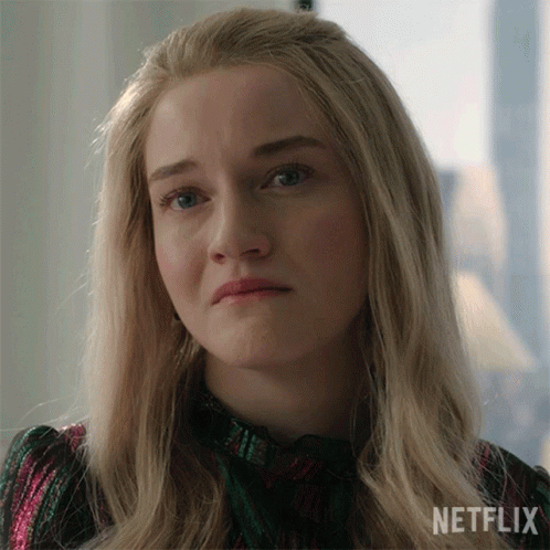 A Close Up Of A Woman 'S Face With Netflix Written On The Bottom GIF