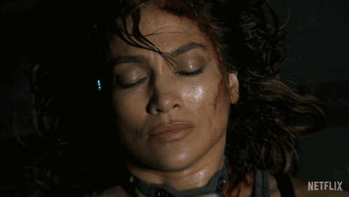 Close Up Of Woman's Face With Netflix Text GIF