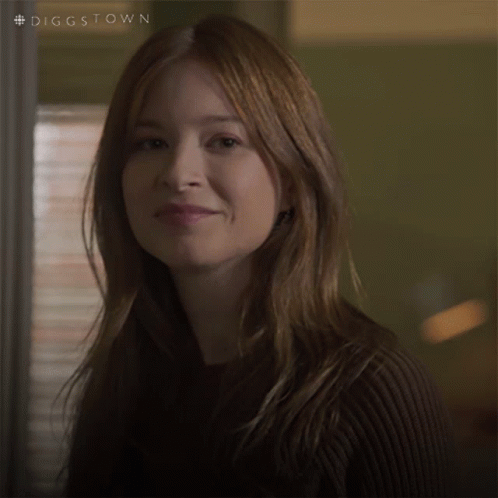 A Close Up Of A Woman 'S Face With The Hashtag #Diggstown GIF