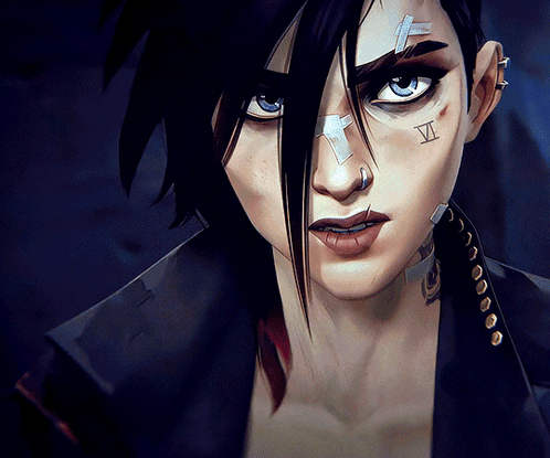 A Close Up Of A Woman 'S Face With The Letters Vi On Her Face GIF