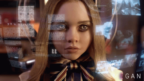 A Close Up Of A Woman 'S Face With The Word Megan On The Bottom GIF