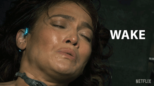 Close Up Of Woman's Face With Wake Above GIF