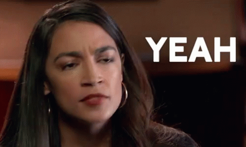 A Close Up Of A Woman 'S Face With The Word Yeah In The Background GIF
