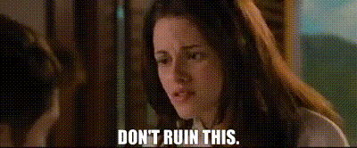 A Close Up Of A Woman 'S Face With The Words `` Do N't Ruin This '' . GIF