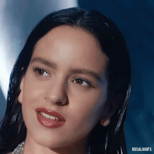 A Close Up Of A Woman 'S Face With The Words Rosaliagifs Written On The Bottom GIF