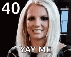 A Close Up Of A Woman 'S Face With The Words `` Yay Me '' Written On It . GIF