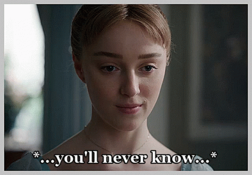 A Close Up Of A Woman 'S Face With The Words You 'Ll Never Know GIF