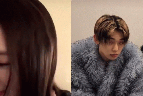 A Close Up Of A Woman 'S Hair And A Close Up Of A Man 'S Face . GIF