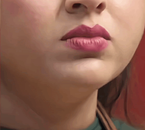Woman With Pink Lipstick Close Up GIF