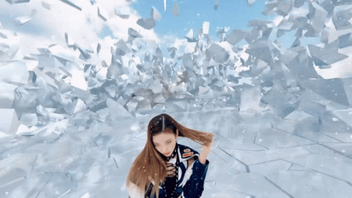 A Close Up Of A Woman Wearing A Jacket That Says Spotlight On It GIF