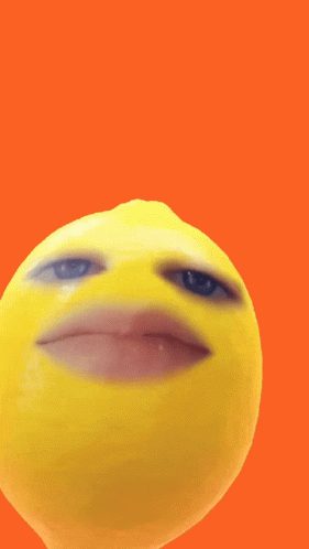 A Close Up Of A Yellow Smiley Face On A Orange Background GIF