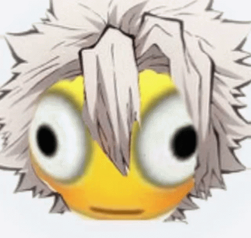 A Close Up Of A Yellow Smiley Face With A Cartoon Character 'S Head On It . GIF