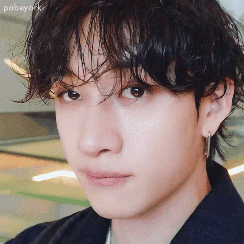 A Close Up Of A Young Man 'S Face With The Name Pabeyork Visible GIF