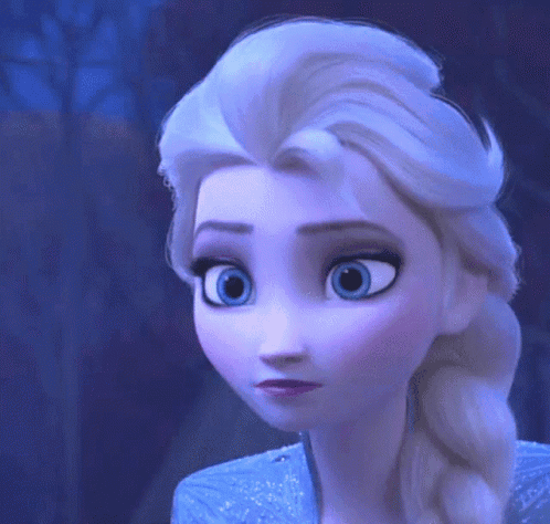 A Close Up Of Elsa 'S Face From Frozen 2 GIF