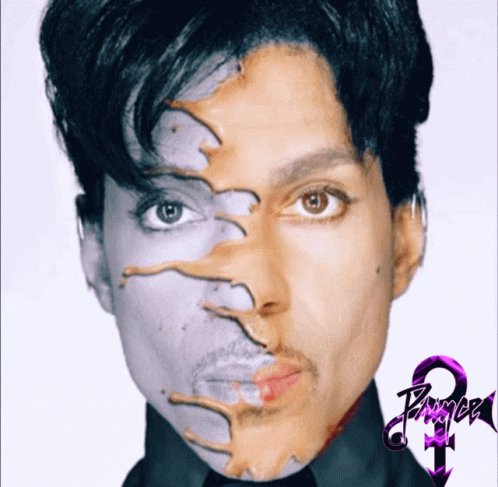 A Close Up Of Prince 'S Face With The Word Prince On The Bottom Right GIF