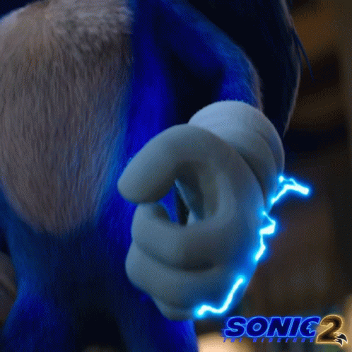 A Close Up Of Sonic The Hedgehog 'S Hand With Sonic 2 Written On The Bottom GIF