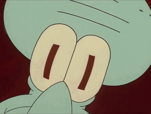 A Close Up Of Squidward From Spongebob Squarepants Making A Face GIF