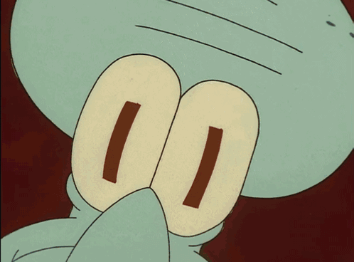 A Close Up Of Squidward From Spongebob Squarepants 'S Face GIF