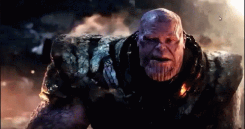 A Close Up Of Thanos In Avengers Endgame GIF